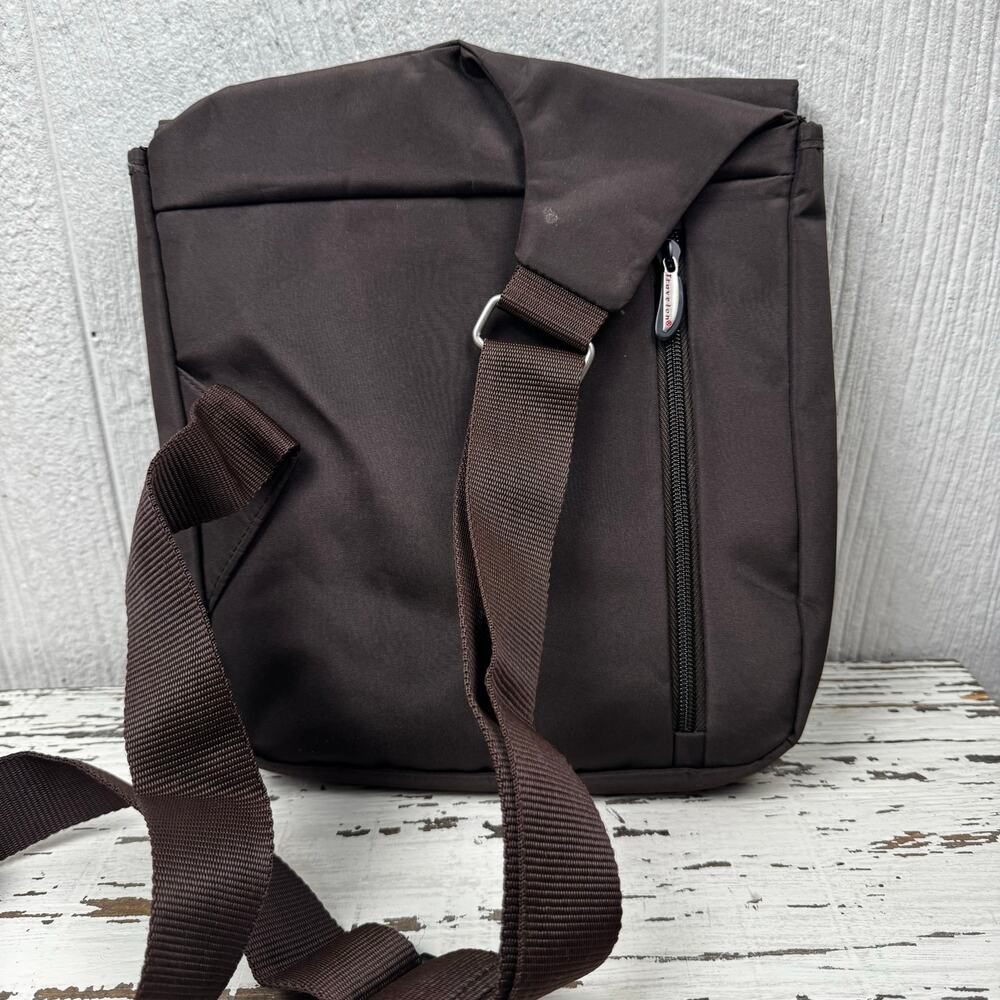 Travelon Anti-Theft Classic Travel Crossbody Bag Brown 10.5x10" Fold Over Purse - Picture 6 of 8